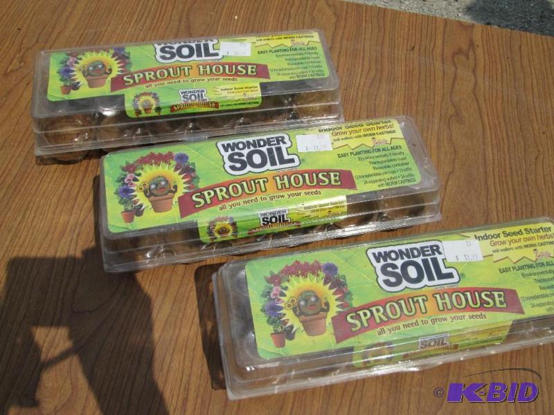 lot 93 image: Lot of 3 wonder soil indoor seed starters...