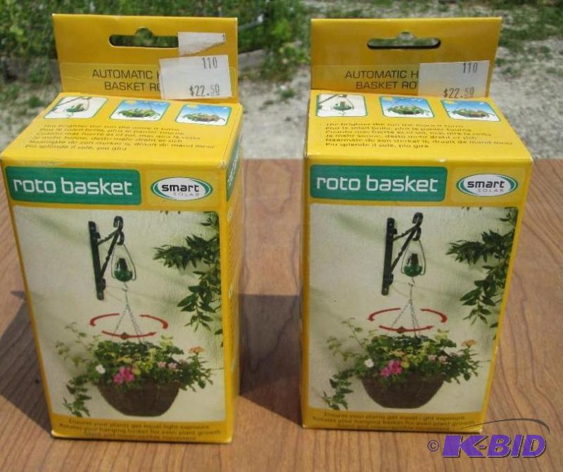 lot 96 image: 2 roto basket automatic hanging basket rotato...