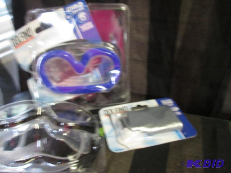 googles and swim cap...