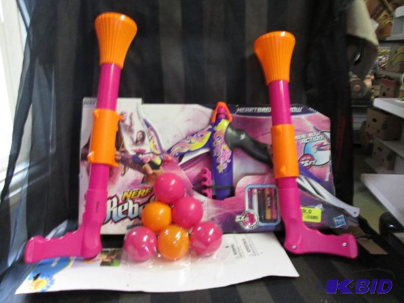 girls nerf gun and 2 pop ball shooters with e...