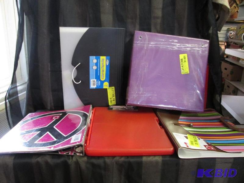 mixed lot 3 ring binders, expandable file and...