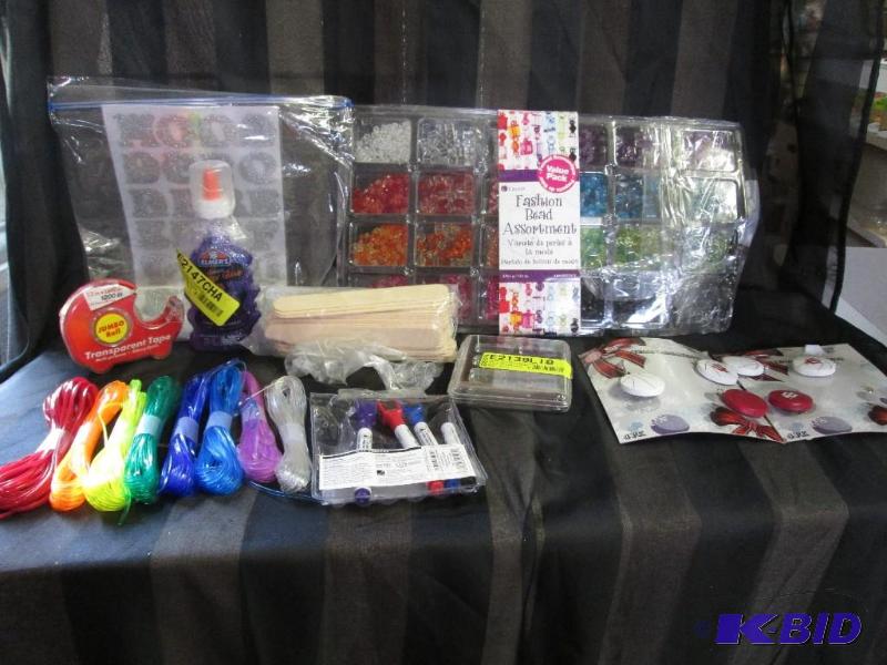 Mixed lot of crafting supplies, sparkly rubbe...