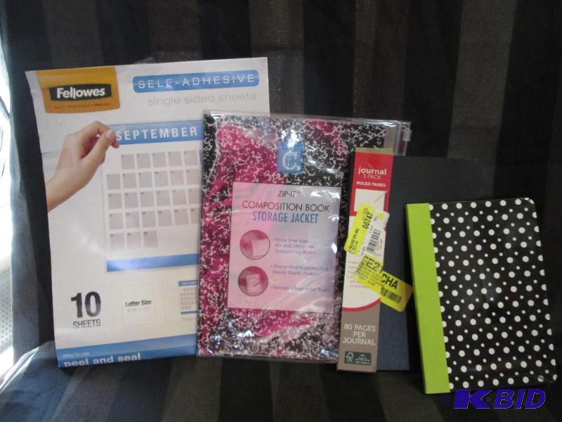 mixed lot of notebook, book cover and self ad...