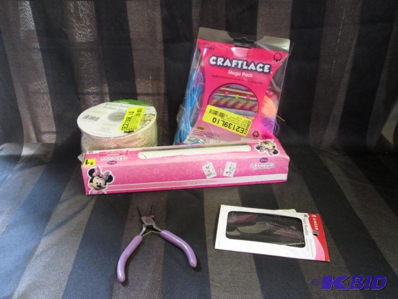 mixed lot crafting supplies wire bender, sewi...
