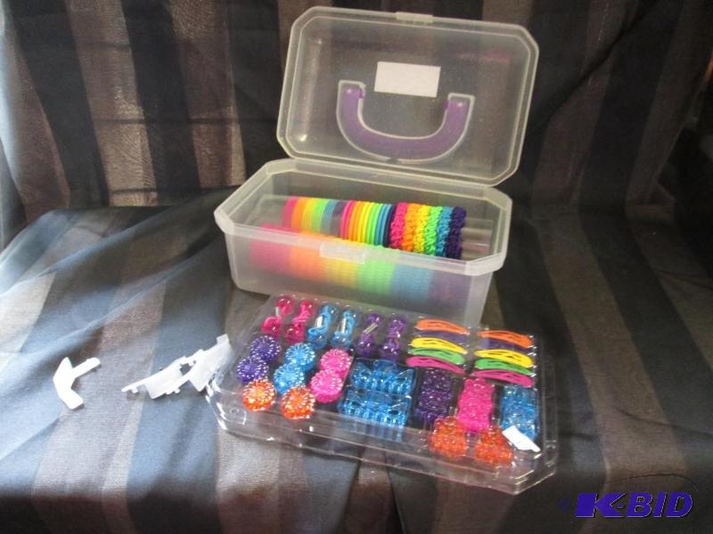 carrying box of a variety of hair bands and t...