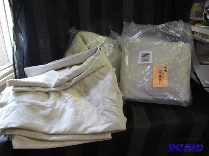 off white curtain panels 3 panels embroidered...