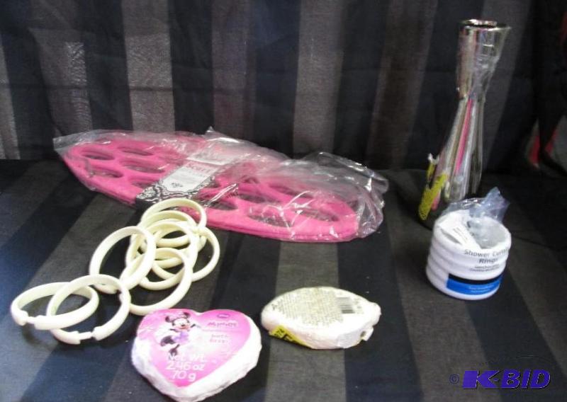 scarf holder, bath fizz and shower curtains a...