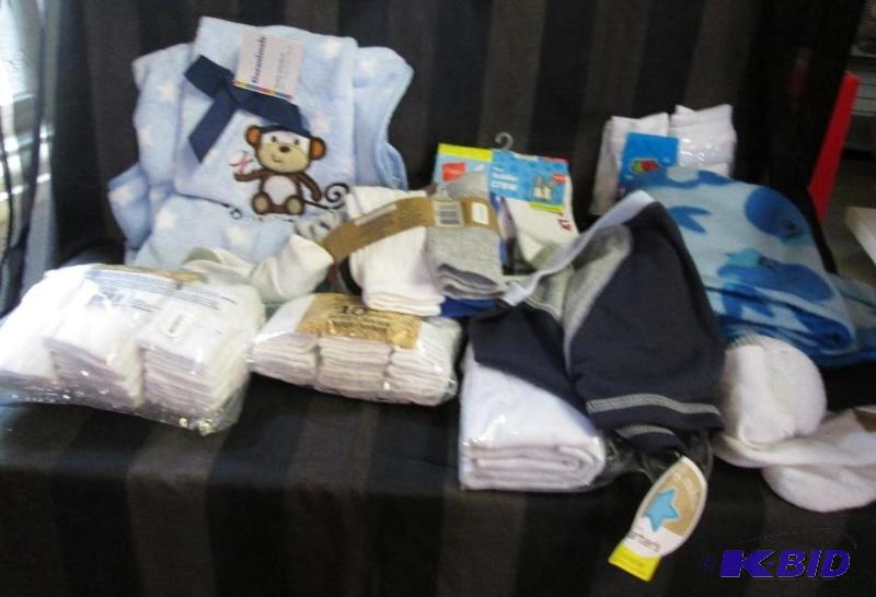 mixed lot boys and baby socks, blankets...