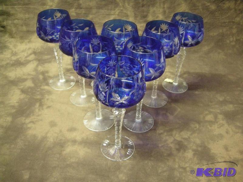 lot 130 image: 8 Imperlux W.German crystal wine glasses