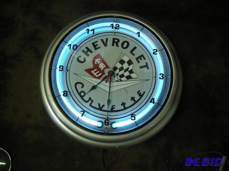 lot 15 image: Chevrolet Corvette Neon blue light up clock