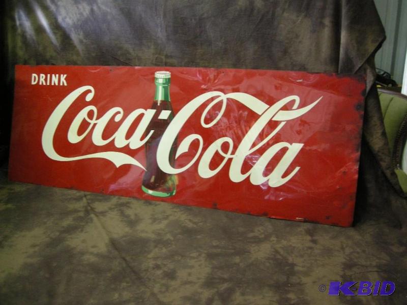 lot 161 image: Vintage Coca Cola tin sign