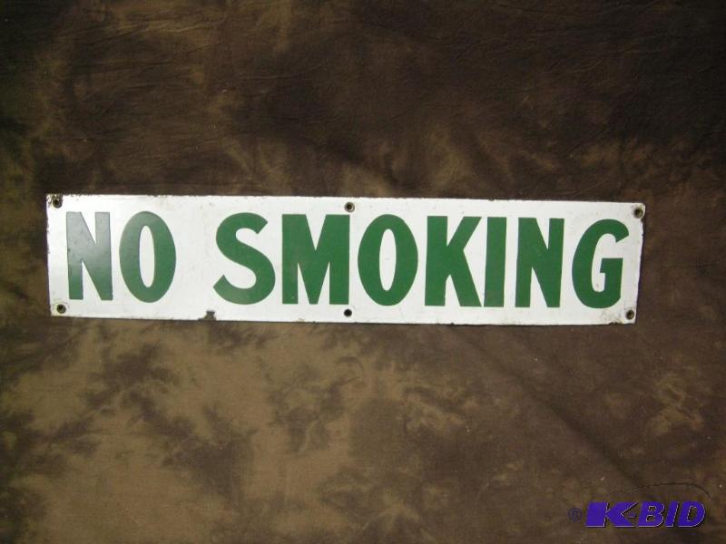 lot 162 image: Vintage enamelporcelain No Smoking sign