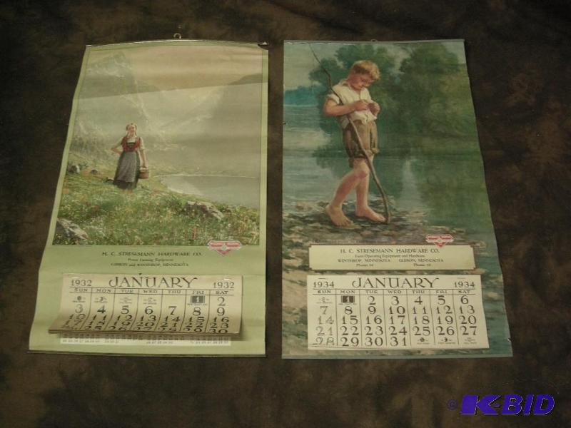 lot 166 image: 2 early McCormick DeeringInternational Harvester advertiser calendars