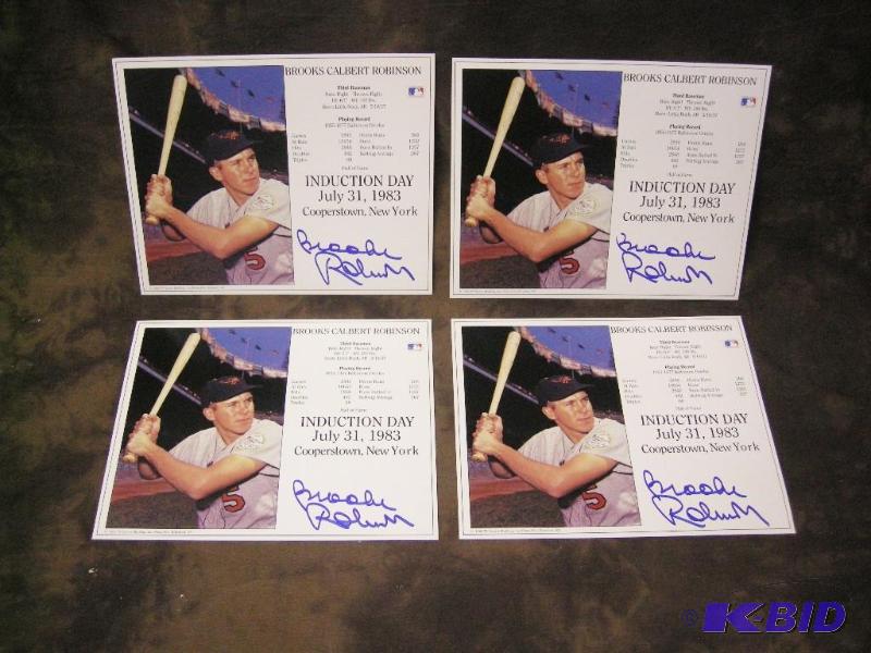 lot 205 image: 4 Brooks Robinson autographed Hall of Fame Induction Day cards