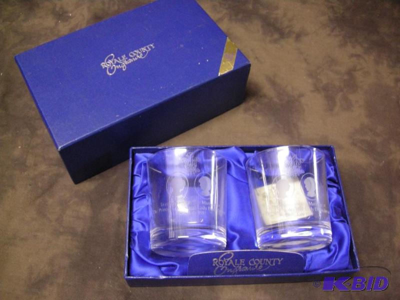 lot 216 image: Royale County Engravure set of commemorative glasses