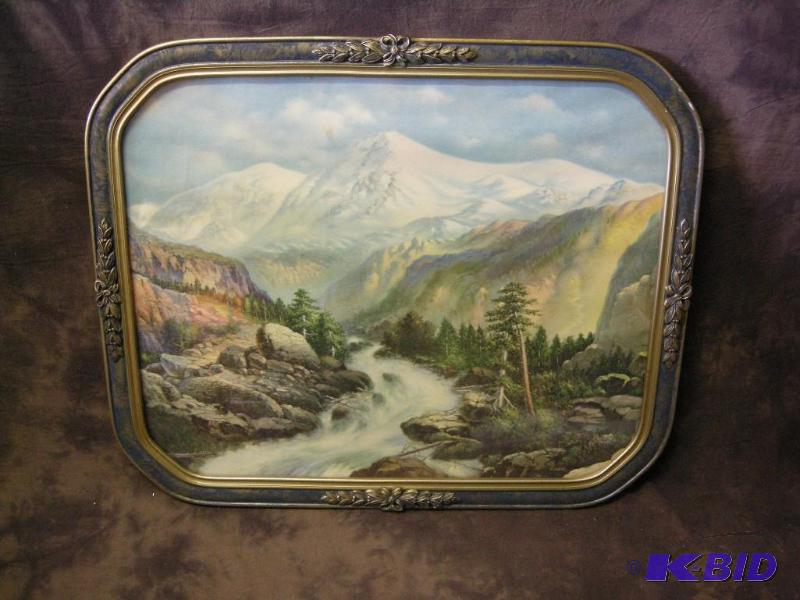 lot 231 image: Beautiful 1920s-30s ParrishFox style pastel nature scene