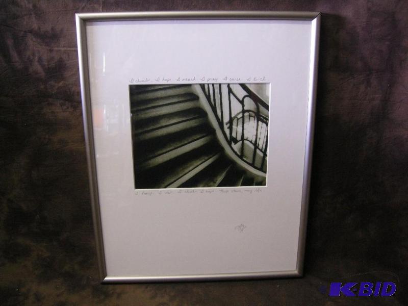 lot 242 image: Contemporary framedmatted art signed by Jodi Hills