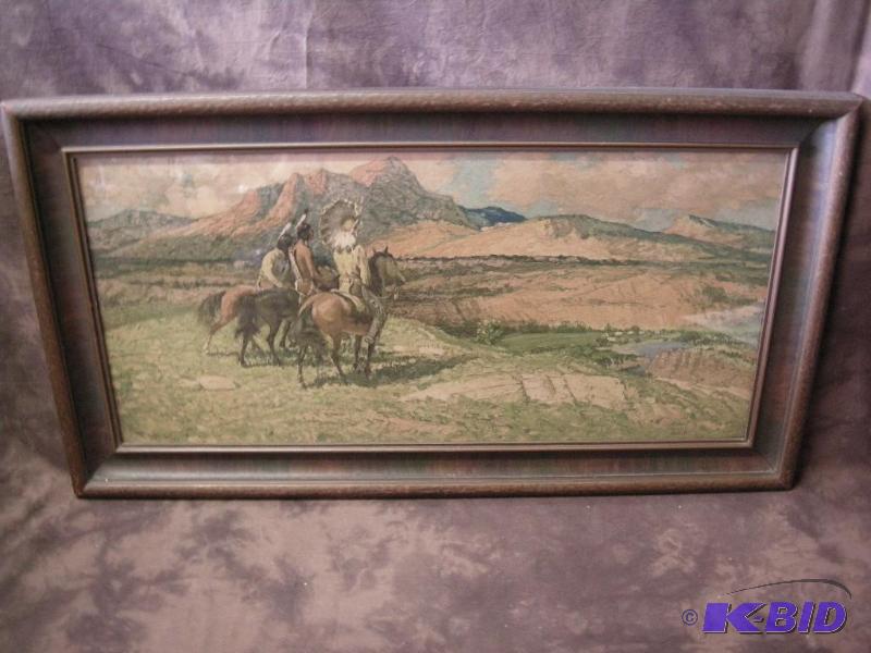 lot 244 image: Vintage framed Robert Wesley Amick The Great Divide