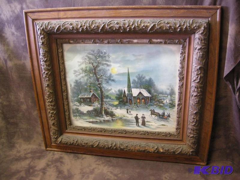 lot 249 image: Very neat antique Victorian framed print