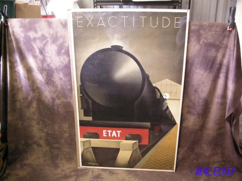 lot 277 image: Vintage Exactitude ETAT French railroad poster by Fix-Masseau