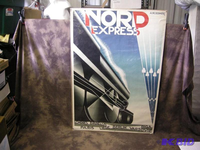 lot 278 image: Vintage Nord Express by A.M.Cassandre, French Deco style railroad poster