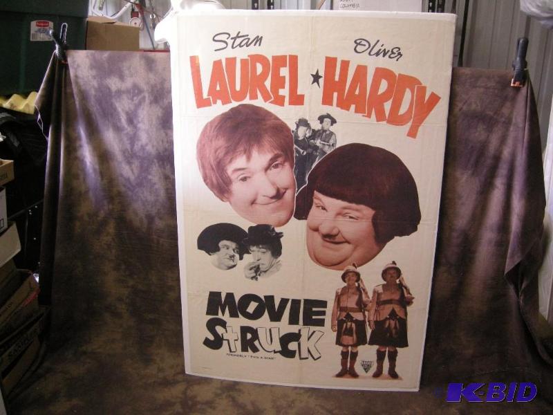 lot 279 image: Vintage Stan Laurel and Oliver Hardy Movie Struck movie poster