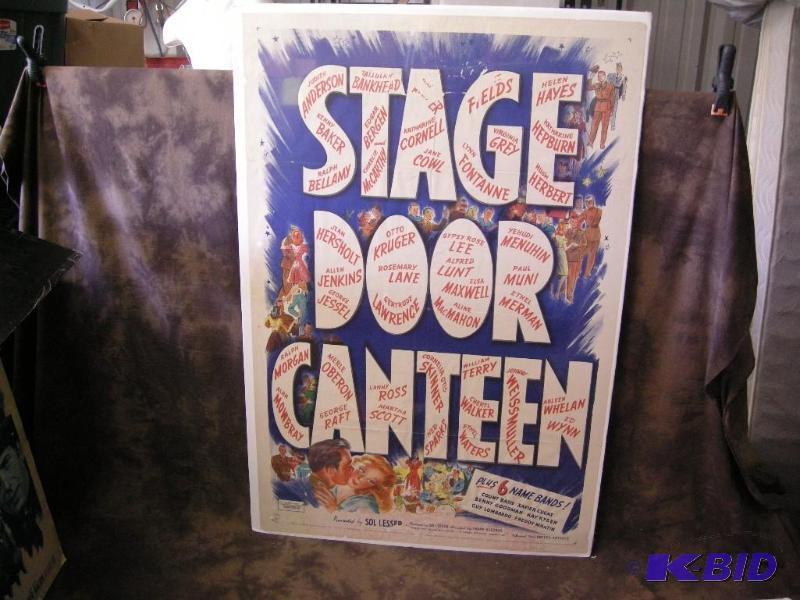 lot 284 image: Vintage Stage Door Canteen movie poster, 1943