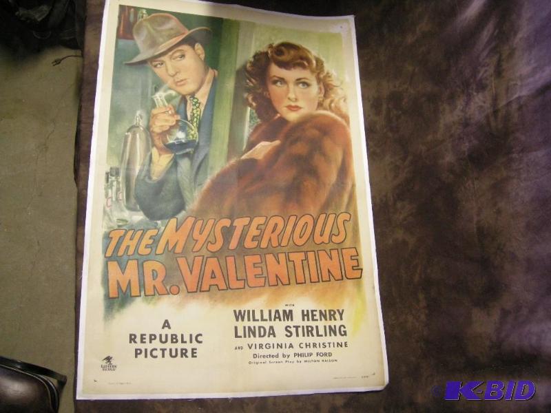 lot 286 image: Great vintage The Mysterious Mr. Valentine movie poster