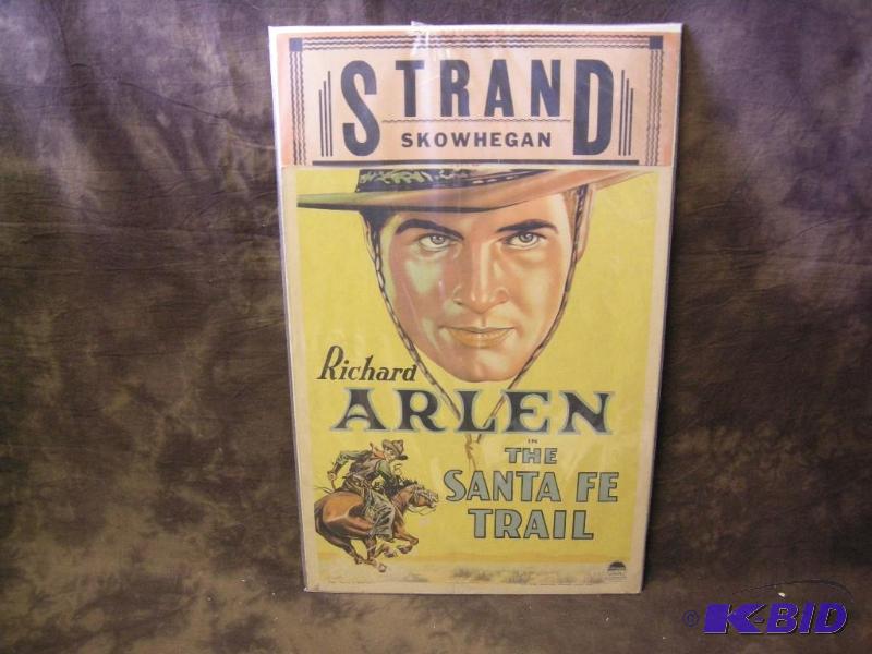 lot 290 image: Vintage The Sante Fe Trail movie posterjumbo lobby card on cardstock