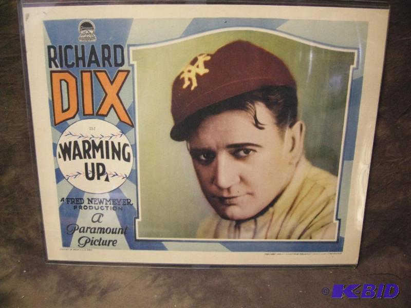 lot 291 image: Great vintage Warming Up lobby card with Richard Dix