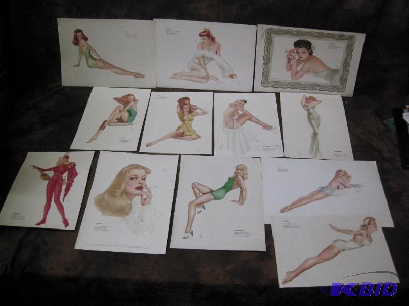 lot 294 image: Vargus pinup pictures, vintage 1940s Vargas calendar