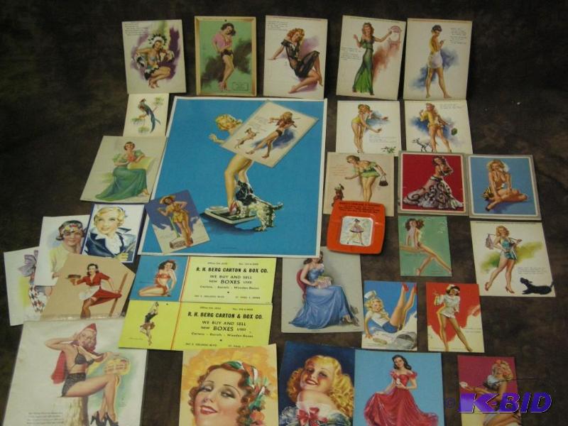 lot 295 image: Vintage pinup girl cards and more