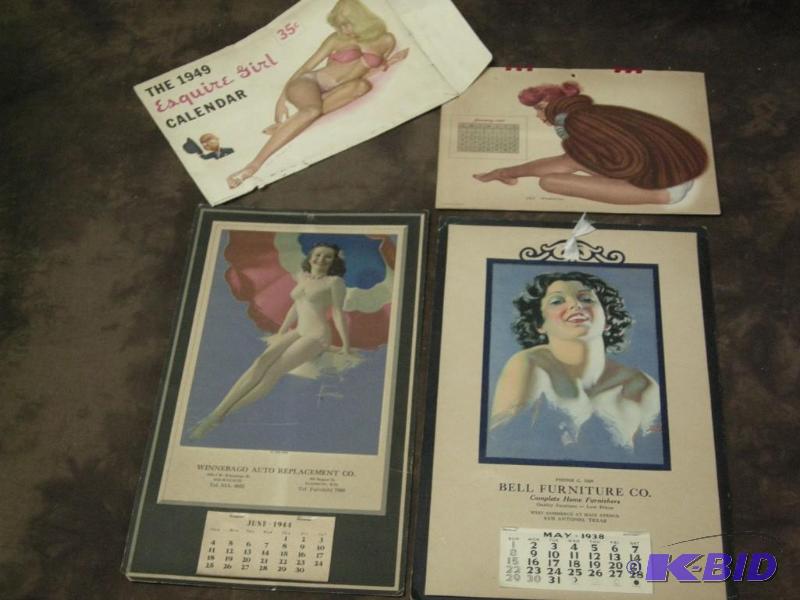 lot 296 image: Vintage Pinup girl calendars 1938, 1944, 1949