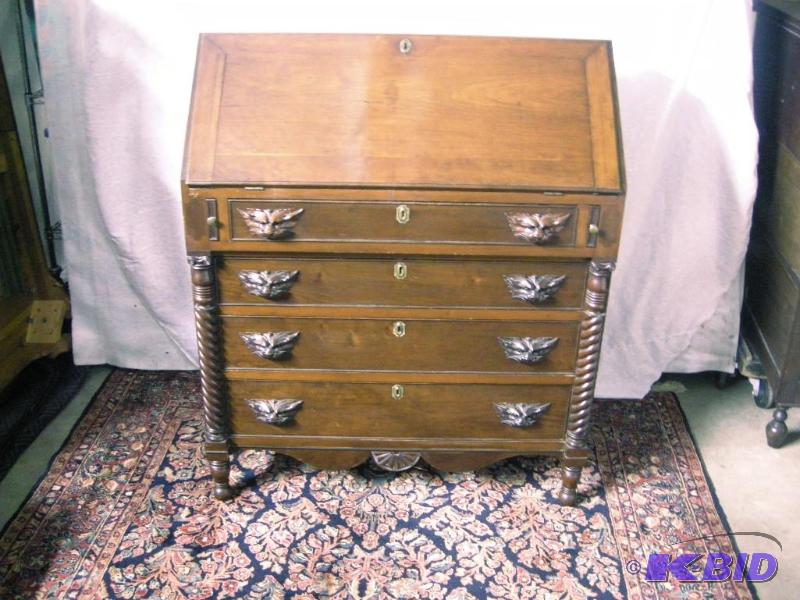 lot 3 image: 1828 Lift-top slant-front secretary desk