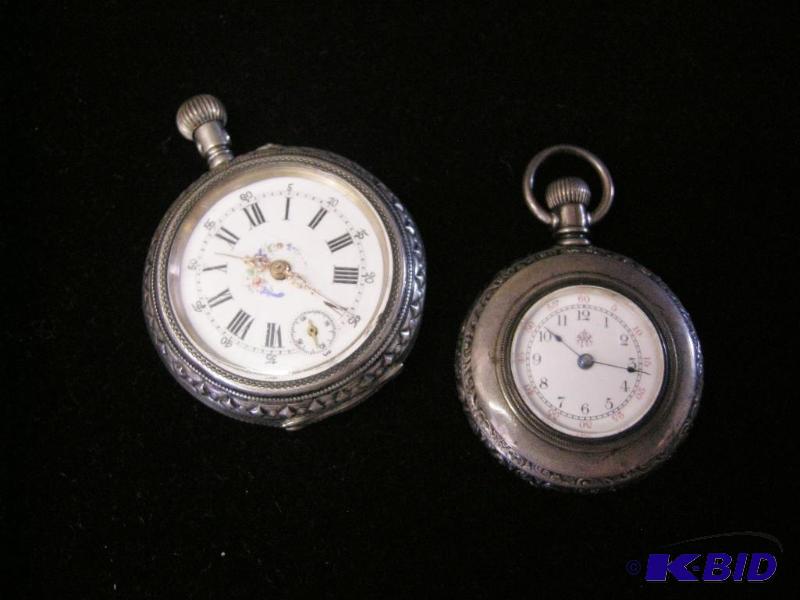 lot 323 image: 2 antique ladies pocket watches. Waltham and Tissot.