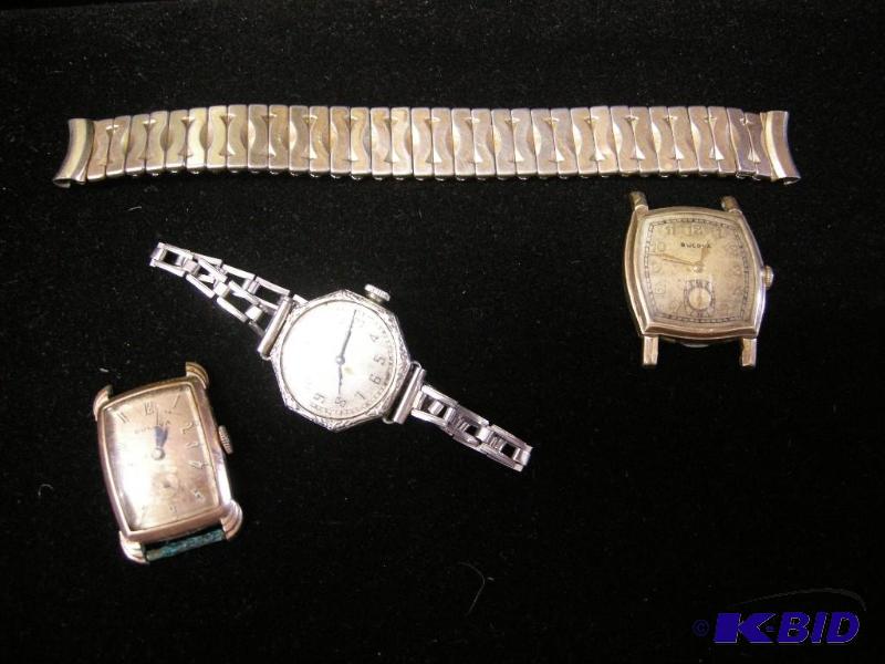 lot 328 image: 3 vintage womens watches Bulova, Elgin, Bulova