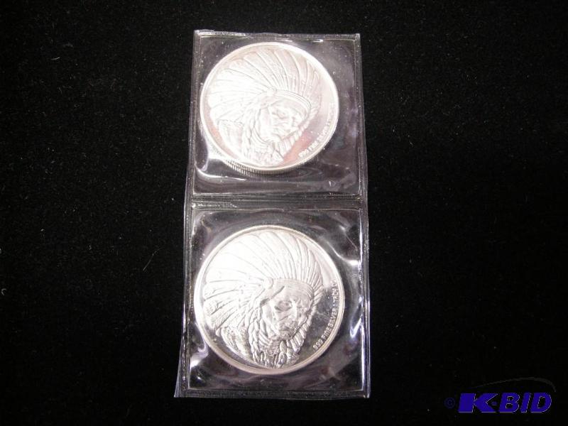 lot 338 image: 2 .999 Troy ounce American Medallion coins