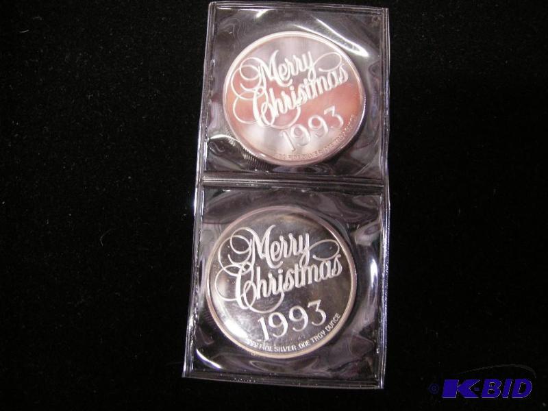 lot 339 image: 2 .999 fine silver Troy ounce coins