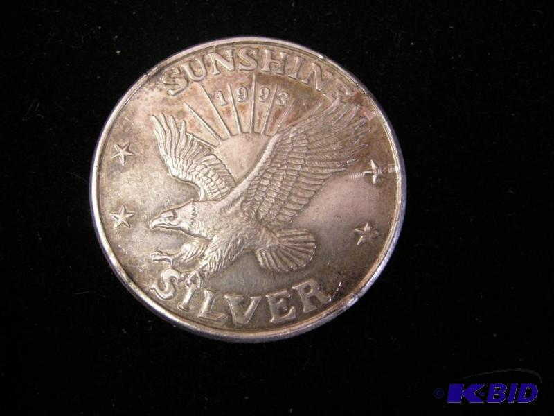 lot 342 image: .999 1 Troy ounce fine silver coin