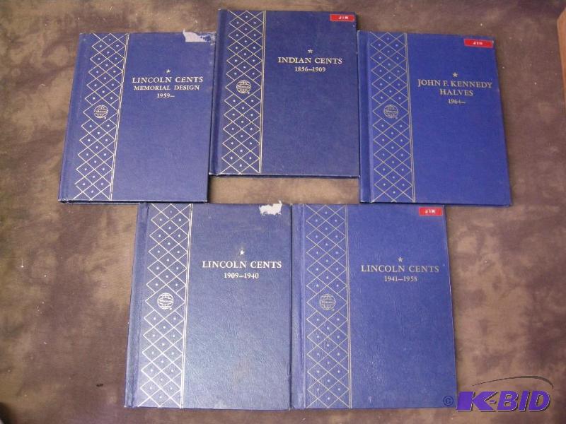 lot 362 image: 5 coin collector books with various coins