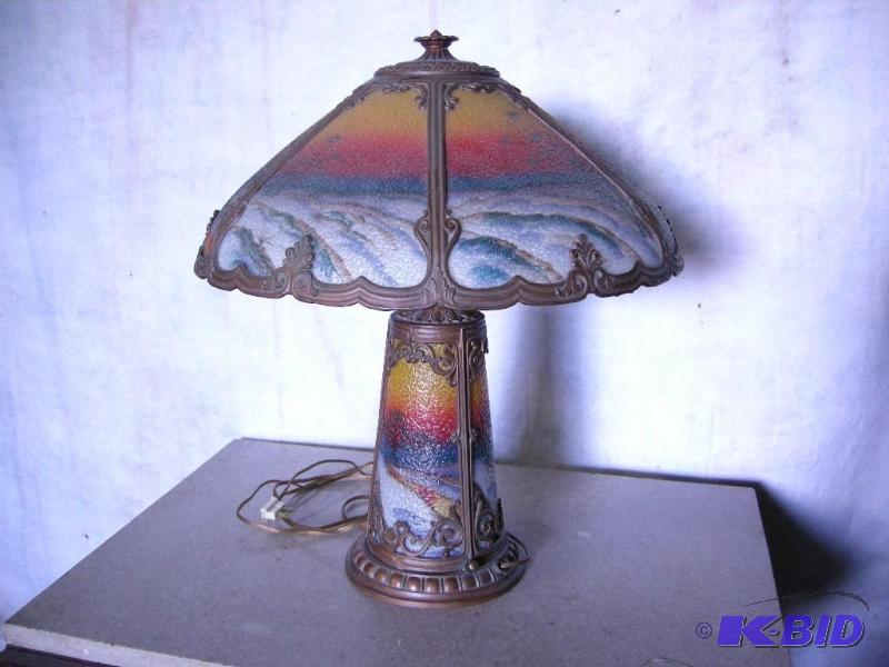 lot 377 image: 1920s-30s Arts & CraftsDeco lamp TiffanyHandel style
