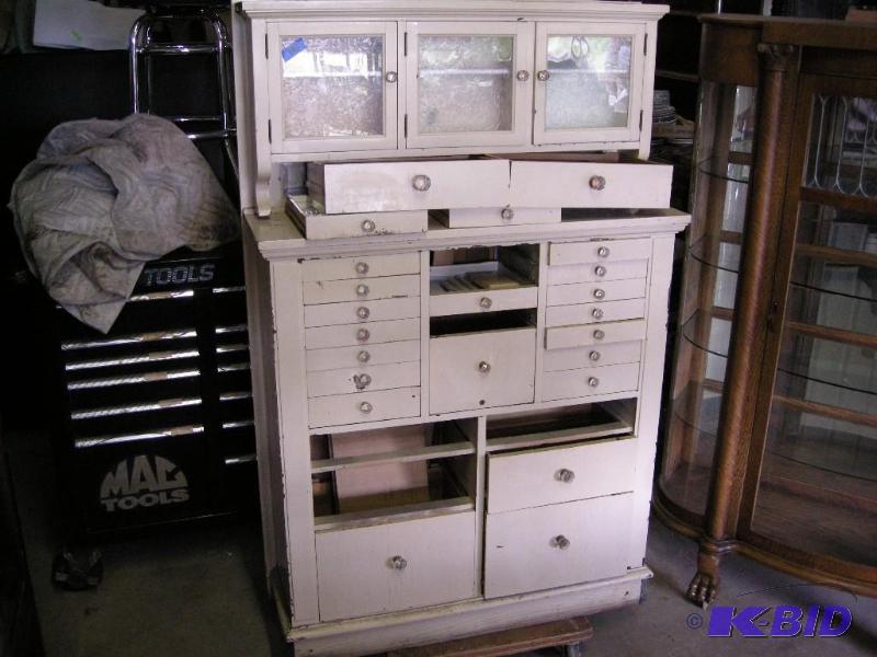 lot 385 image: Antique dental cabinet project