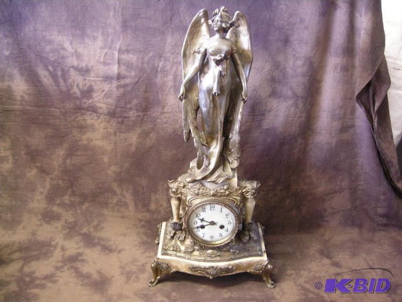 lot 386 image: Wonderful antique figural clock (Waterbury)