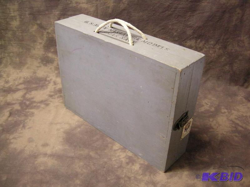 lot 392 image: WWII Special Devices Division USN Bureau of Aeronautics German Miniature Ship Model Portable Kit