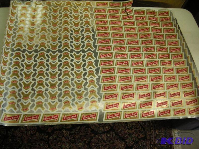 lot 396 image: 2 uncut sheets of Eisen Stark by Braumeister beer bottle labels