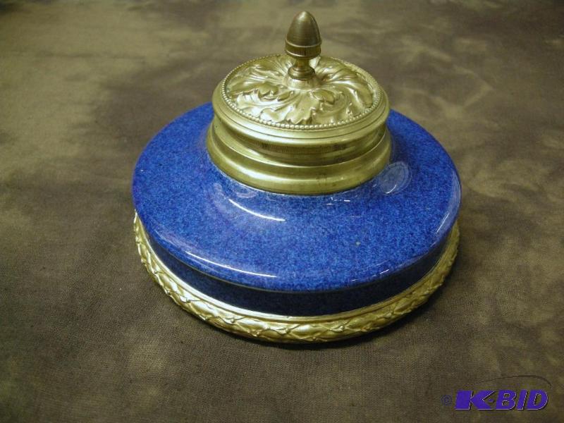 lot 41 image: Antique rare MP Sevres ink well