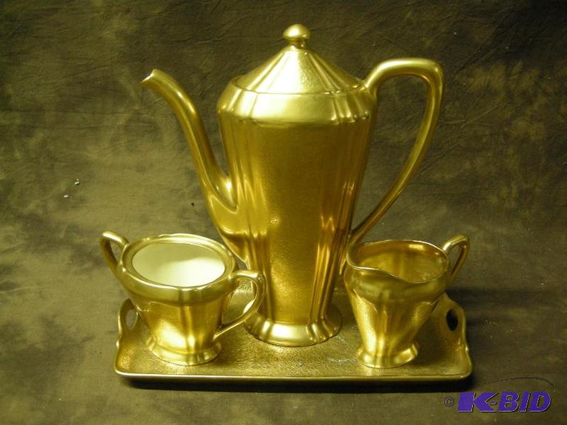 lot 454 image: Pickard China Gold Color coffee set