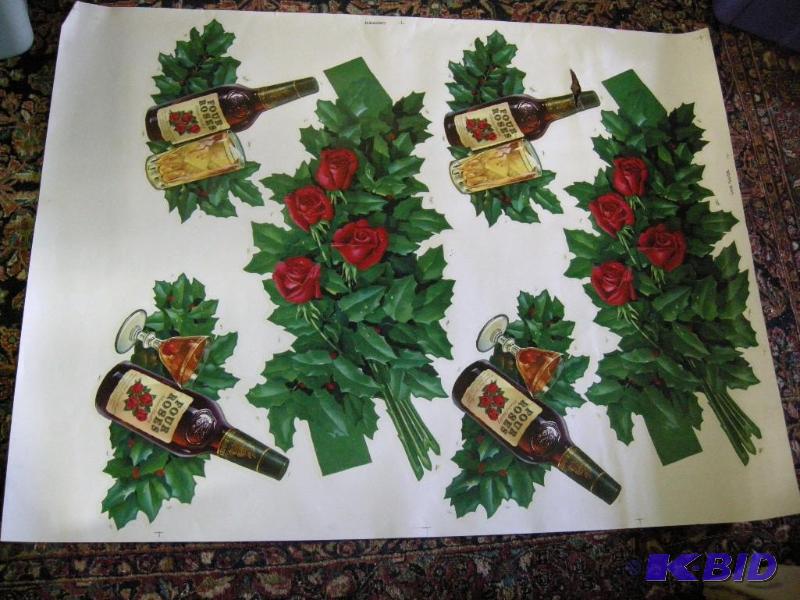 lot 464 image: Four Roses whiskey uncut sheet
