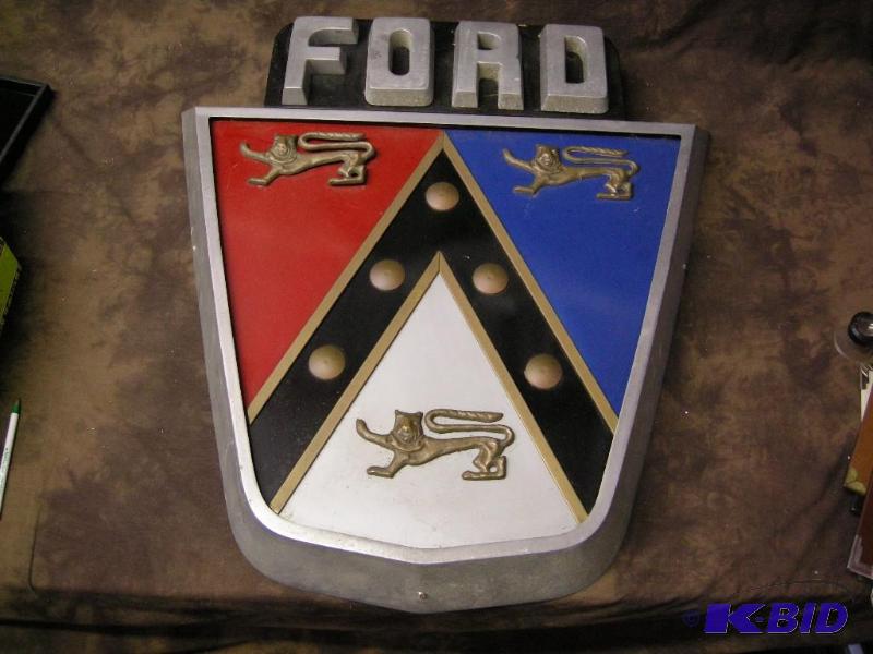 lot 495 image: Very vintage Ford CrestShield dealership sign