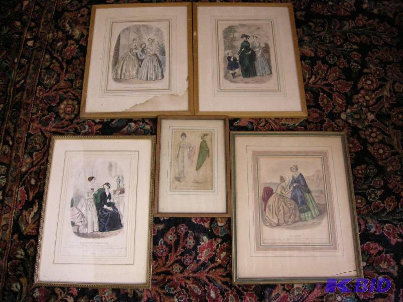 lot 499 image: Framed prints re French fashion 1809-1849